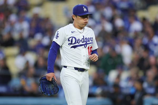 야마모토는 이날 5이닝 4실점으로 주춤했다. 사진= AP= 연합뉴스 제공