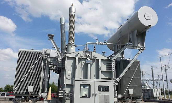 미국 송전망에 설치된 효성중공업 765kV 초고압변압기. 효성중공업 제공