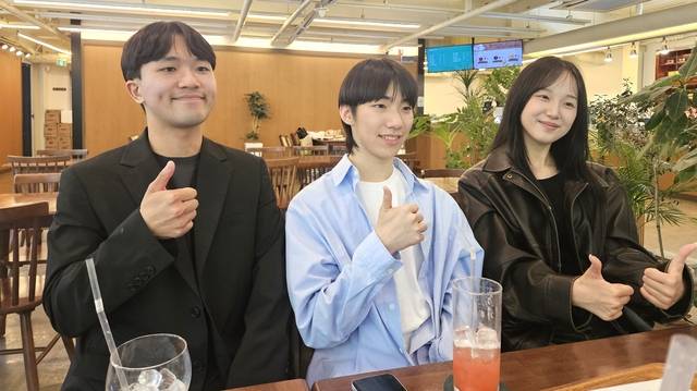 진우찬(왼쪽부터) 학생, 박재준 학생, 박예나 학생. 사진=이준기기자.