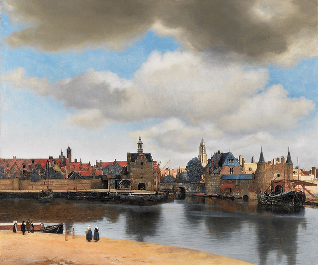 페르메이르, ‘델프트 풍경’ (View of Delft). 1660~1661년경. 캔버스에 유채. 96.5 x 115.7 cm. 네덜란드 마우리츠하위스 미술관 소장.