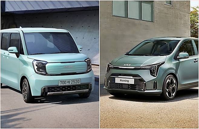 레이와 모닝 [사진출처=기아/ 편집=최기성 매경 디지털뉴스룸 기자]