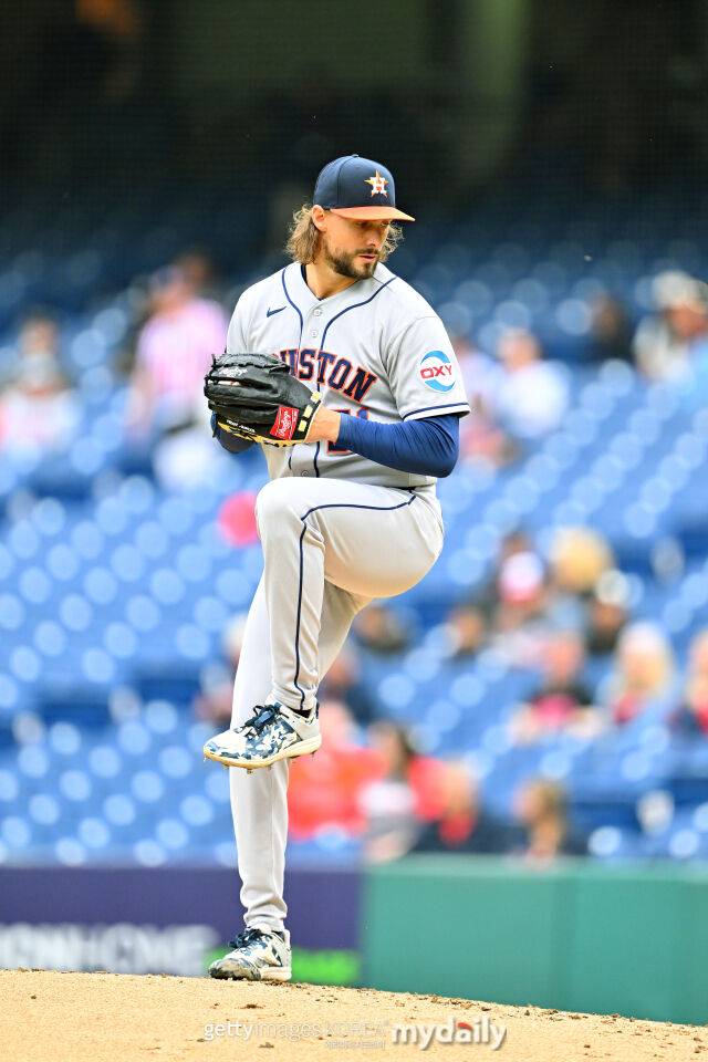 라이언 와이스가 22일 클리블랜드 가디언즈와 경기서 선발 등판해 투구하고 있다./게티이미지코리아