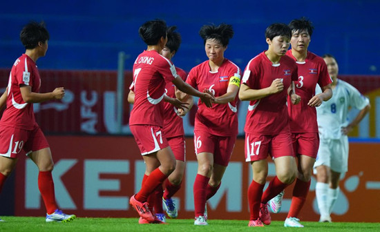 북한 U-20 여자대표팀 선수들. AFC 홈페이지