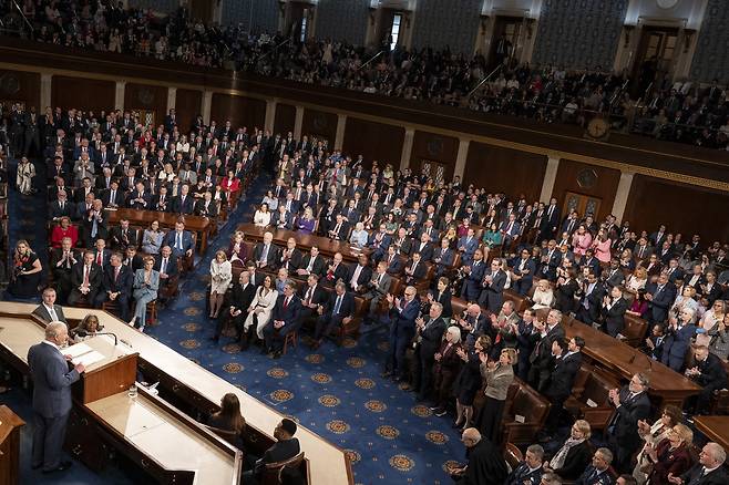 미 의회서 연설하는 찰스 3세 [연합뉴스 자료사진. 재판매 및 DB 금지]