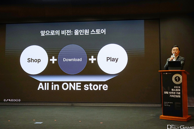 원스토어가 10주년 기자간담회를 개최하고 '올인원 스토어' 비전을 발표했다.