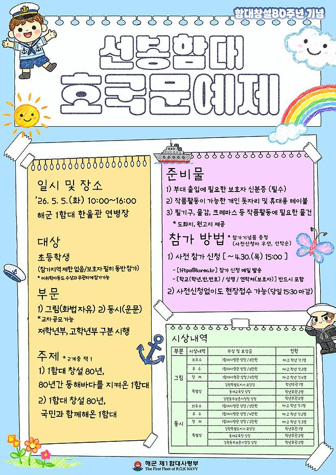 ▲ 해군1함대사령부 호국문예제 팜플릿.