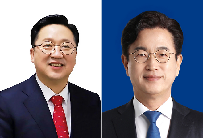 이장우 대전시장(왼쪽)과 허태정 전 대전시장. 대전시·허태정 예비후보 선거캠프 제공