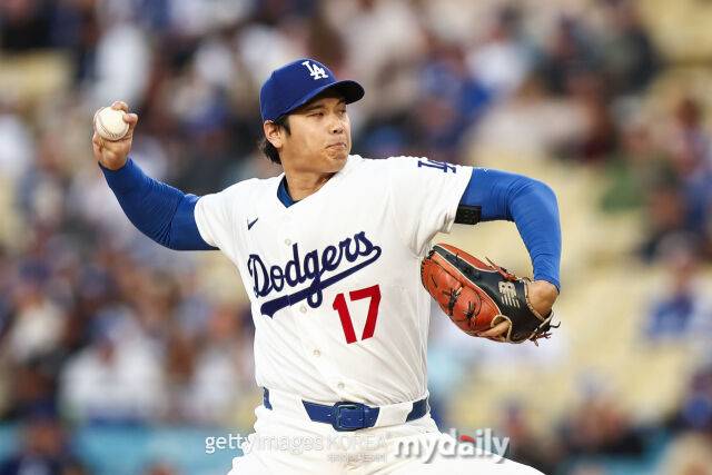 오타니 쇼헤이가 29일 마이애미 말린스전에 선발 등판해 투구하고 있다./게티이미지코리아