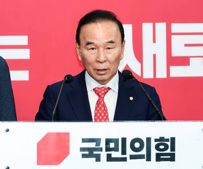 국민의힘 박덕흠 공천관리위원장. 연합뉴스
