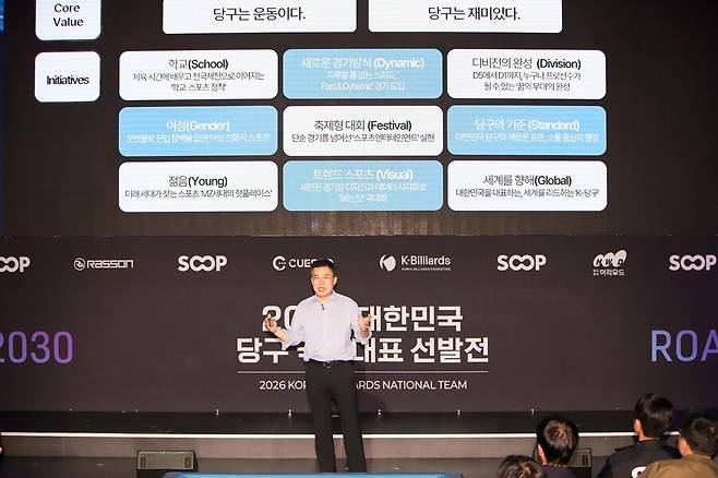 ▲ 2026 대한민국 당구 국가대표선발전 3차전 국가대표선수 발대식 서울 잠실 롯데 DN콜로세움