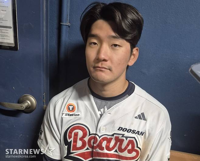 안재석이 29일 삼성전 후 인터뷰를 하고 있다. /사진=신화섭 기자