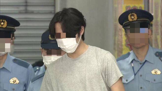 일본 도치기현에서 불에 탄 채 발견된 50대 부부 시신 훼손 혐의로 체포된 한국 국적 강광기(20)씨. /사진=FNN(후지뉴스네트워크)