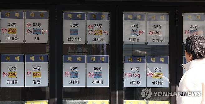 부동산 중개업소 매물 안내 [연합뉴스 자료사진]