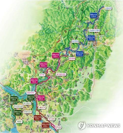 평화누리길 노선도 [경기도 제공. 재판매 및 DB 금지]