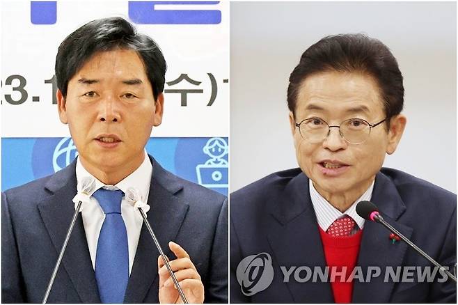 민주당 오중기·국민의힘 이철우 경북도지사 후보 [촬영 손대성·김현태]