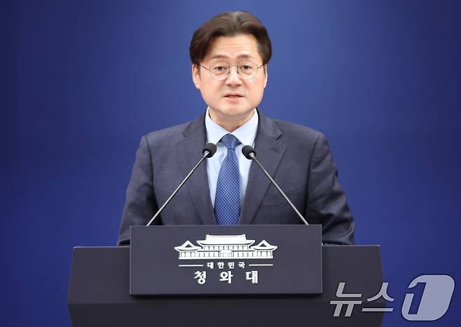 홍익표 정무수석이 20일 청와대 춘추관에서 서울-양평 고속도로 사업 관련 브리핑을 하고 있다. 2026.3.20 ⓒ 뉴스1 허경 기자