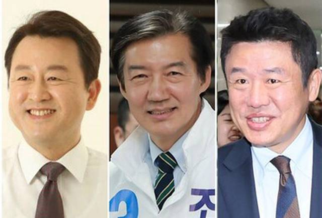 김용남(더불어민주당)·조국(조국혁신당)·유의동(국민의힘) 경기 평택을 국회의원 후보. 페이스북, 연합뉴스