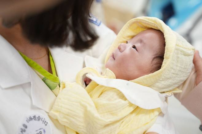서울성모병원에서 임신 23주 중 조기 분만으로 출생체중 500g의 초극소 미숙아로 태어난 주하(여아).[서울성모병원 제공]