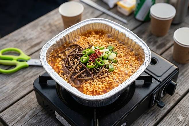생고사리는 데친 후에 라면에 넣어 먹어야 한다. 제미나이 합성 이미지. 사진 = 클립아트코리아.