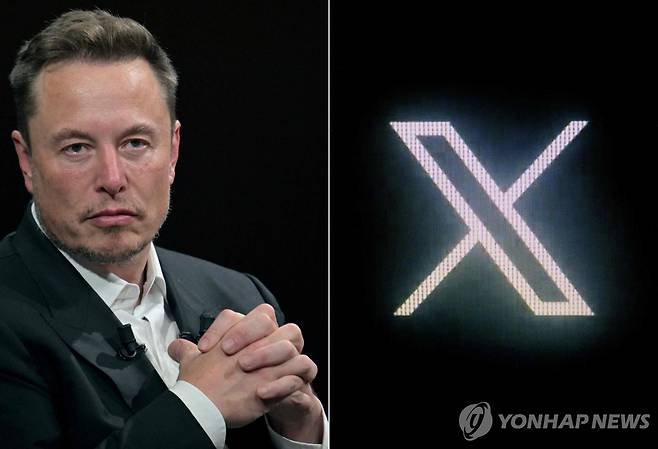 일론 머스크와 X [AFP=연합뉴스 자료사진]