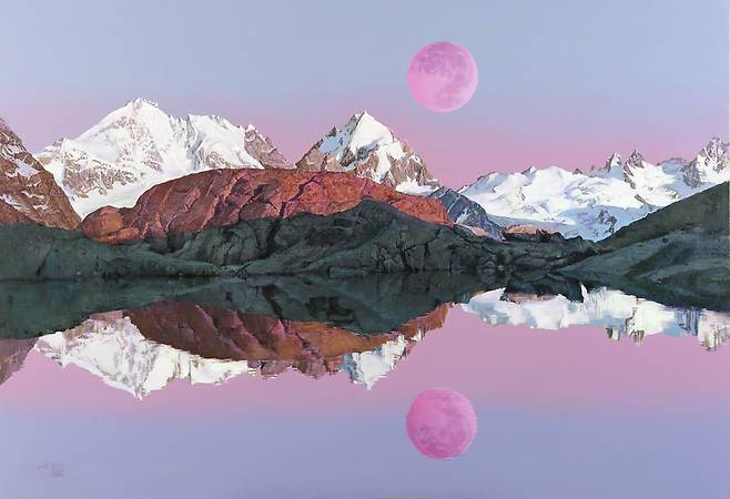 ▲ 김영환 作 'Der Mond in den Alpen 2018-3'. /사진제공=KMJ 아트갤러리