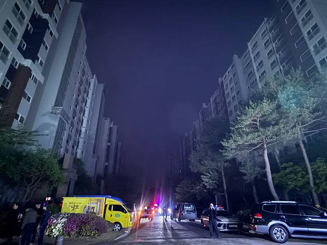 조치원 A아파트 화재 현장. (사진=세종시 제공)