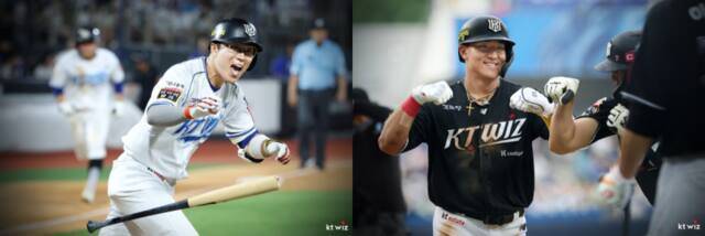 2026시즌 KBO리그 선두를 달리는 KT 위즈는 핵심타자 허경민(왼쪽)과 안현민 등의 복귀로 전력이 강화될 전망이다. KT 제공