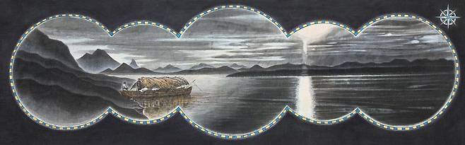 비숍의 배_2024_마에 먹과 엷은 색_50x160cm