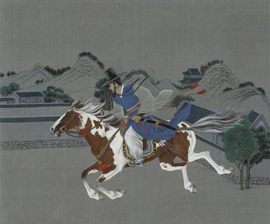 출궁도 出宮圖 75x126cm, 견본채색, 2026
