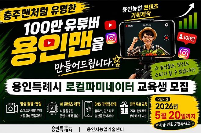 &nbsp;로컬파미네이터 교육생 모집 포스터.&nbsp;사진=용인시