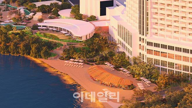 올 10월 오픈하는 괌 최초의 비치클럽인 호시노 리조트 리조나레 괌 비치 클럽 전경 (사진=호시노리조트)