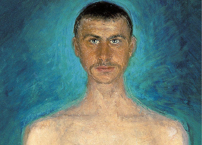 리하르트 게르스틀, 자화상(일부 확대), 1904~1905, 캔버스에 유채, 159.5x109cm, 레오폴트 미술관 [Google Cultural Institute / commons.wikimedia.org]