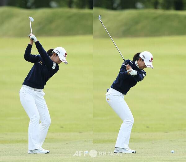 2026년 미국여자프로골프(LPGA) 투어 미즈호 아메리카스 오픈에 출전한 황유민 프로가 2라운드에서 골프 스윙 하는 모습이다. 사진제공=ⓒAFPBBNews = News1 (사진을 무단으로 사용하지 마십시오.)