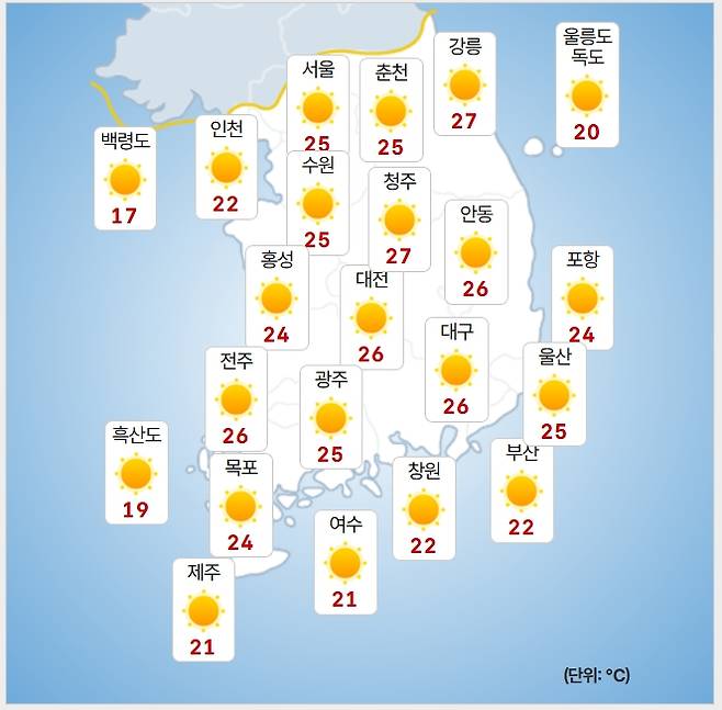 ⓒ기상청: 오늘(10) 오후 날씨