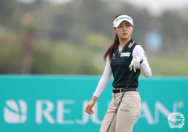 2라운드에서 홀인원을 기록한 한아름.  사진 제공=KLPGA
