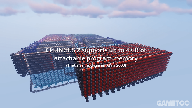 레드스톤을 활용한&nbsp;8비트 프로세서 구조의 'CHUNGUS 2' (사진=Sammyuri 유튜브)