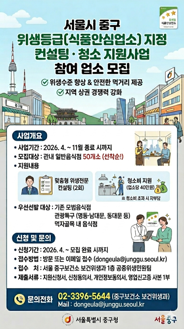‘찾아가는 식품위생 컨설팅’ 포스터. 서울 중구청 제공