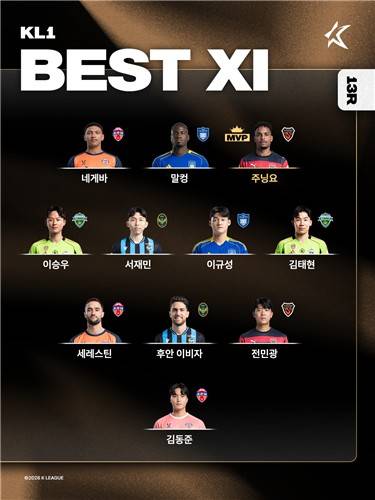 K리그1 2026 13라운드 베스트11. [한국프로축구연맹 제공. 재판매 및 DB 금지]