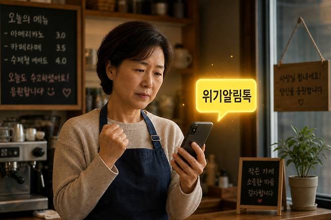 '위기 소상공인' 7만5천명에 알림톡 [AI 창작 이미지. 재판매 및 DB 금지]