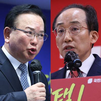 ▲ 더불어민주당 김부겸(왼쪽), 국민의힘 추경호 대구시장 예비후보..