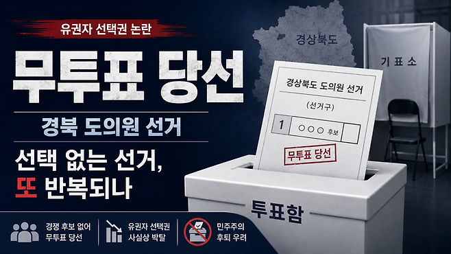무투표 당선은 유권자가 투표용지를 받지 못하는 만큼, 책임 정치도 약해진다. <이미지=생성형 AI>