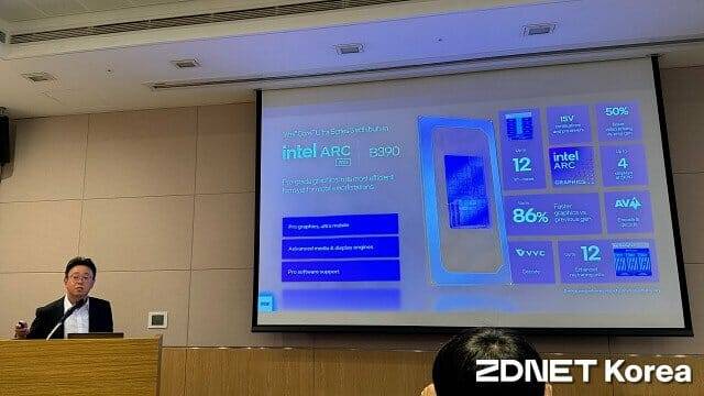 코어 울트라 시리즈3 프로세서 내장 아크 프로 B390 GPU. (사진=지디넷코리아)