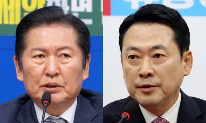 정청래 더불어민주당 대표(왼쪽)와 장동혁 국민의힘 대표. 연합뉴스