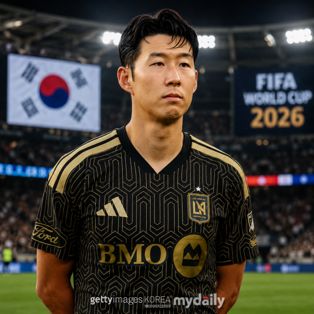 한국의 월드컵 본선 상대 중 하나인 남아프리카공화국 매체 '킥오프'가 12일 손흥민(LA FC)의 득점력 저하를 조명했다. 지난 11일 휴스턴 다이너모전에 선발 출전한 손흥민./게티이미지코리아(AI 합성 이미지)