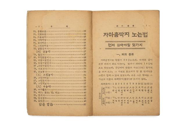 '자마춤딱지 노는 법' 1938년 초판본 [국립한글박물관 제공. 재판매 및 DB 금지]