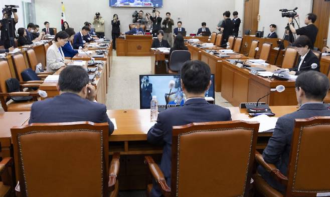 지난 12일 국회에서 열린 농림축산식품해양수산위원회 농림축산식품법안심사소위원회에서 농업협동조합법 일부 개정안에 대한 입법 공청회가 국민의힘 농해수위원들의 불참 속에 열리고 있다.(사진=연합뉴스)