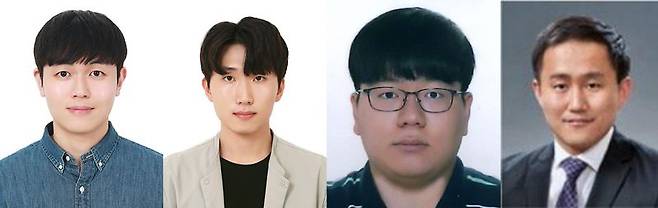 왼쪽부터 전하늘 박사, 김태호 석사, 석사과정 민동규 학생, 이동훈 교수. 숭실대 제공