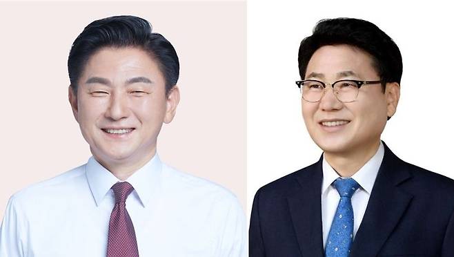 (왼쪽부터)국민의힘 김동근 의정부시장 후보, 더불어민주당 김원기 의정부시장 후보