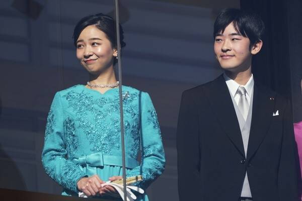 올해 1월 새해 축하 행사에 참여한 가코 공주와 히사히토 왕자. AP 연합뉴스