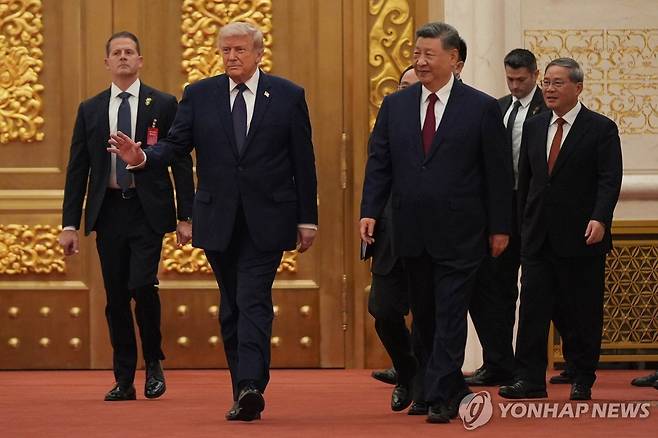 국빈 만찬장 들어서는 두 정상 [AP=연합뉴스 자료사진. 재판매 및 DB 금지]